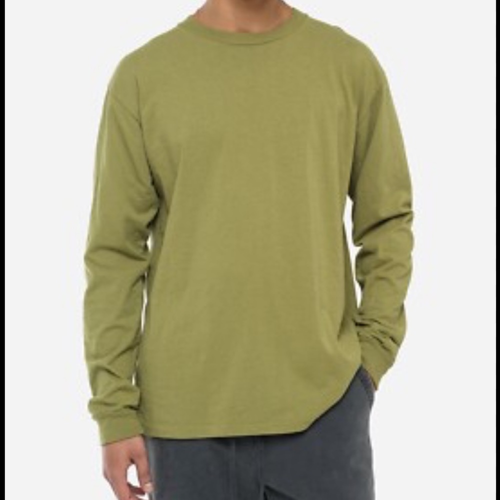 John Elliott Green University Cotton Long Sleeve Shirt Mens 2 Medium